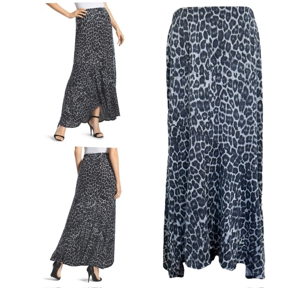 Chico’s Janet Leopard-Print Maxi Skirt Size 1 Medium 8